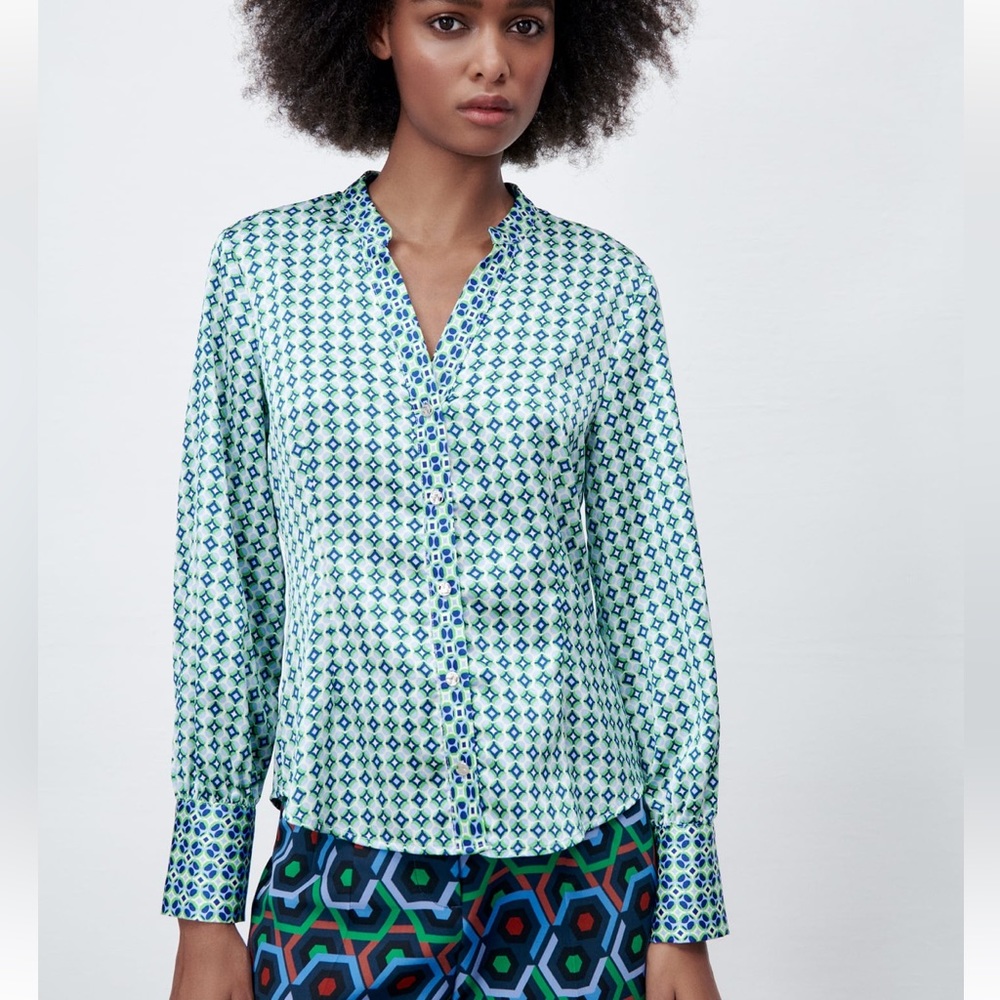 Zara geometric printed blouse - worn once